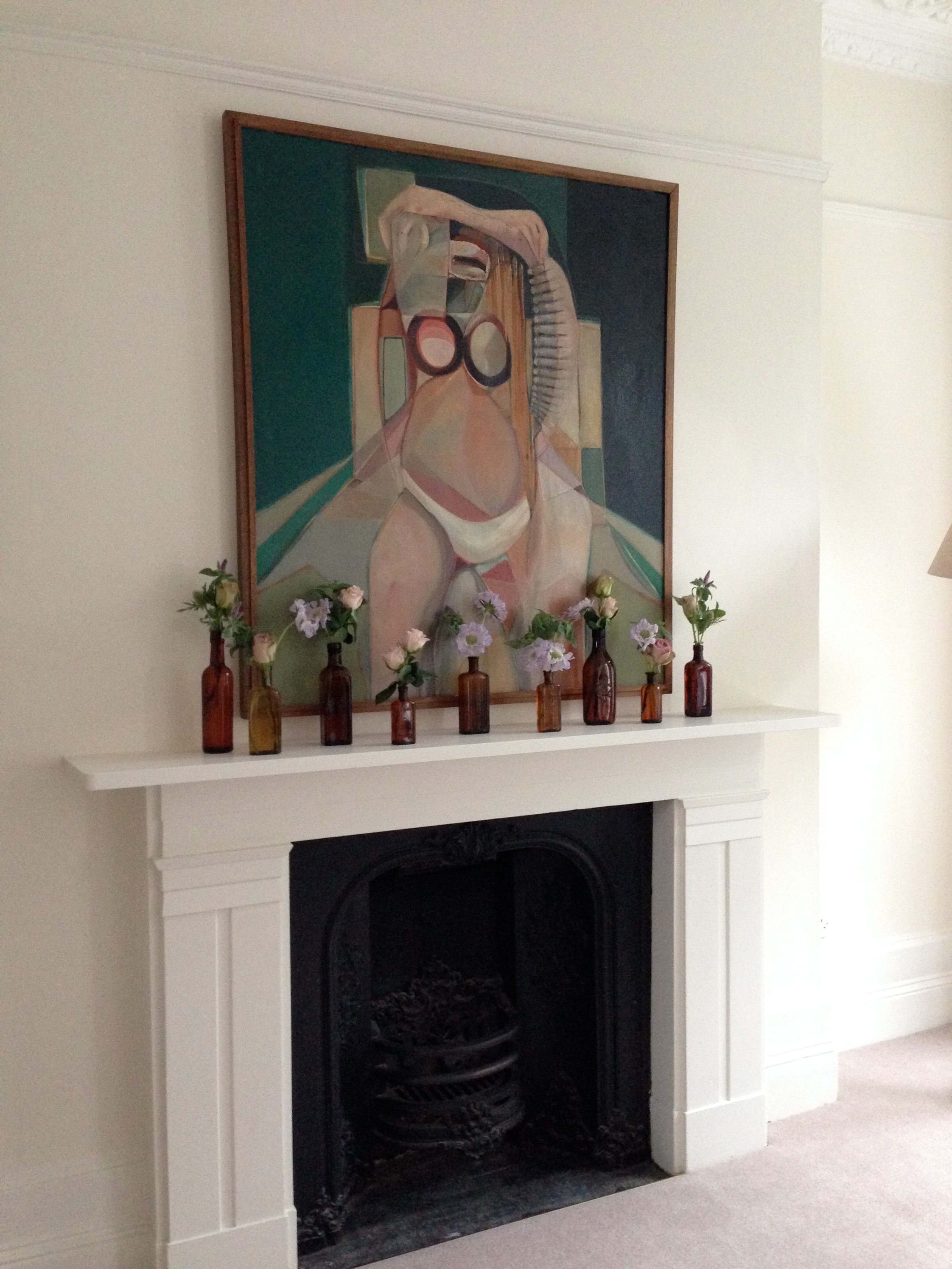 Mantelpiece floral styling