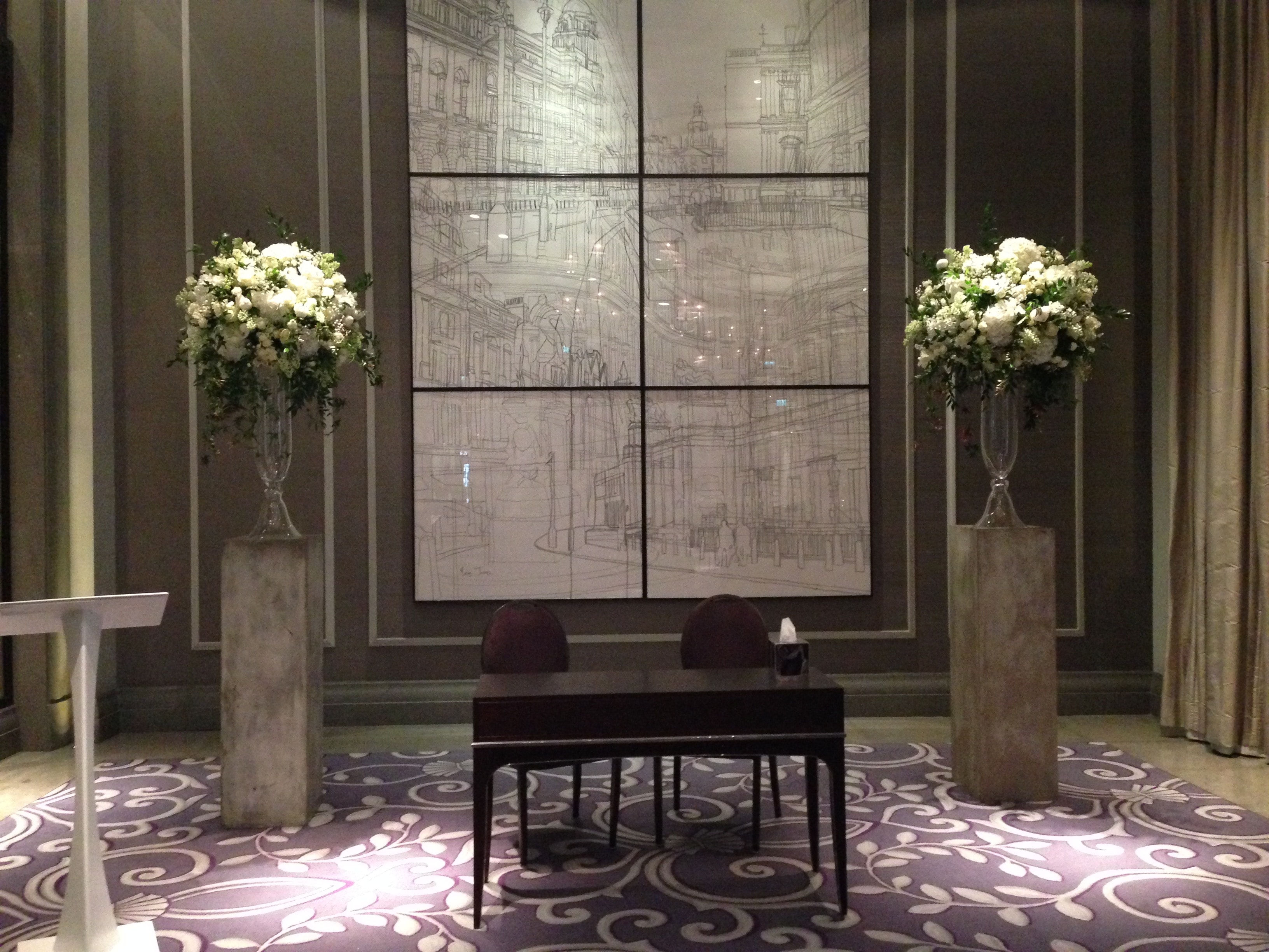 Wedding reception florals