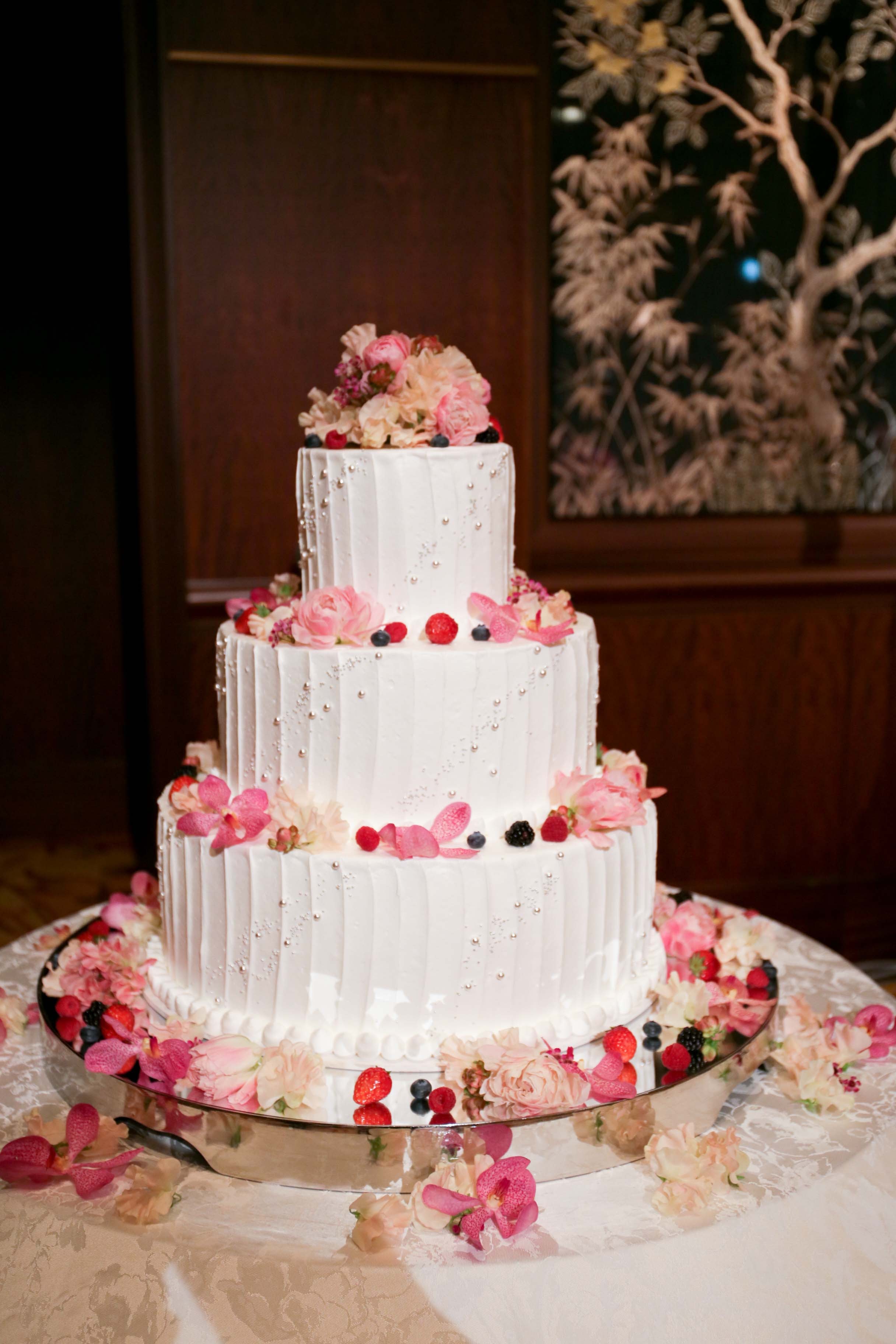 Wedding cake with floral decoration