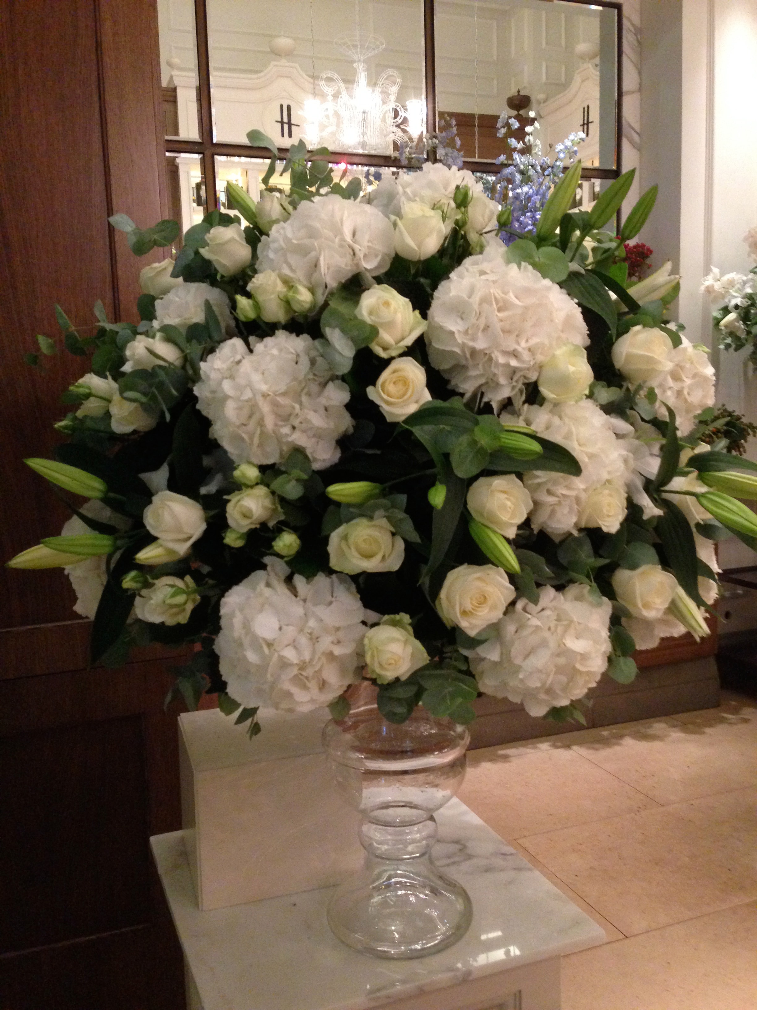Grand white floral arrangement